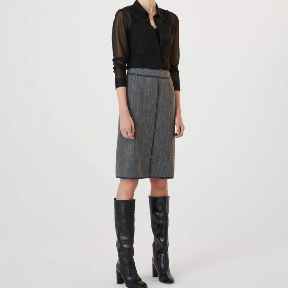 SFIZIO - Organza Button Down in Black Sheer